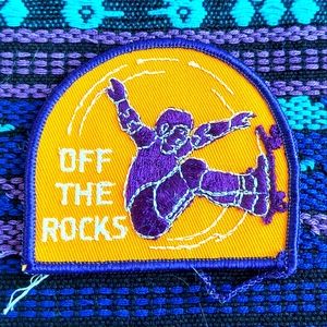 Vintage Deadstock Skater OFF THE ROCKS Skateboarding Patch - Orange / Purple